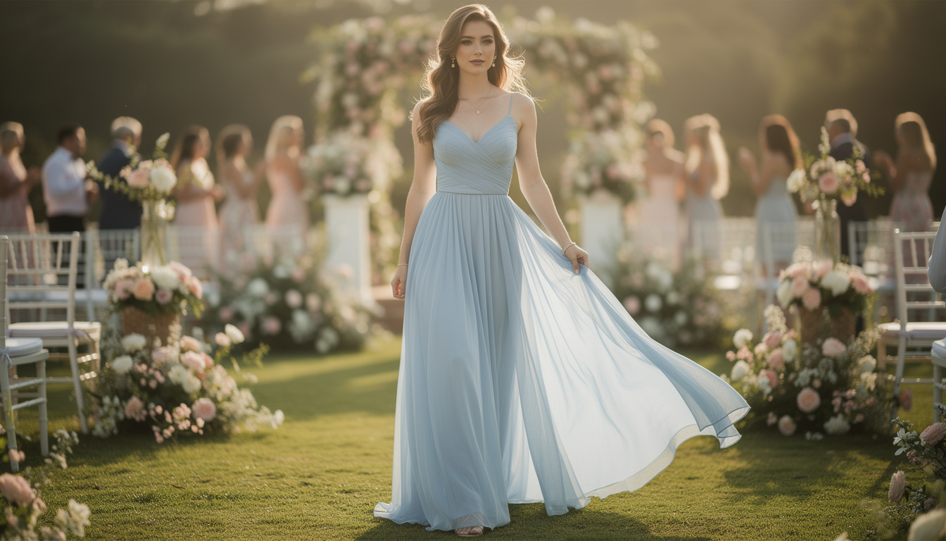 découvrez comment choisir et porter une robe bleu ciel parfaite pour un mariage avec notre guide complet, alliant élégance et tendance.