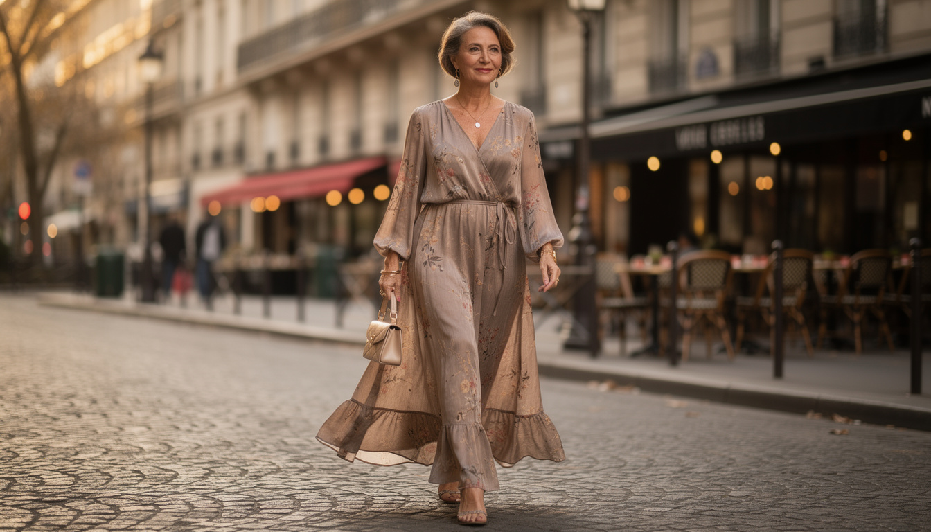 découvrez comment porter élégamment une robe longue à manches longues après 50 ans avec nos conseils mode adaptés à votre style et votre silhouette.