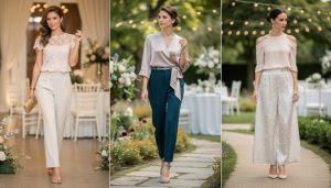 découvrez 3 idées chic et élégantes de tenues pantalon pour femme, parfaites pour être invitée à un mariage avec style et confort.