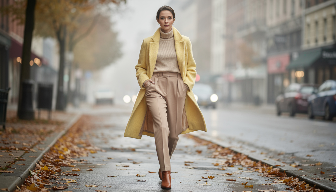 découvrez les tendances automne/hiver avec le jaune pâle, une couleur douce et lumineuse qui apporte élégance et fraîcheur à votre garde-robe saisonnière.