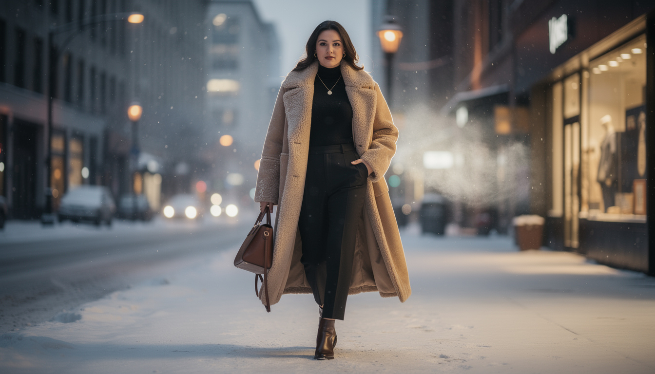 découvrez comment porter le manteau en shearling, la pièce tendance incontournable de la saison, avec notre guide complet pour allier style et confort.