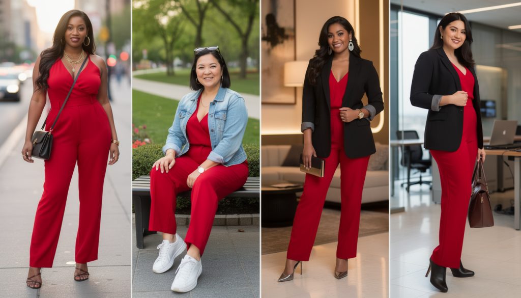 découvrez nos idées de tenues élégantes et tendances pour porter une combinaison rouge avec style en toutes occasions.
