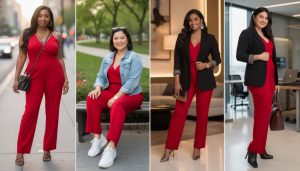 découvrez nos idées de tenues élégantes et tendances pour porter une combinaison rouge avec style en toutes occasions.