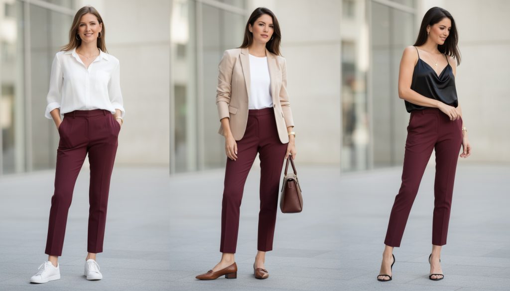 découvrez comment porter un pantalon bordeaux pour femme avec style et élégance. nos conseils mode pour associer cette pièce tendance à votre garde-robe.