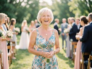 Robe soleil pour femme de 60 ans : tenue mariage idéale