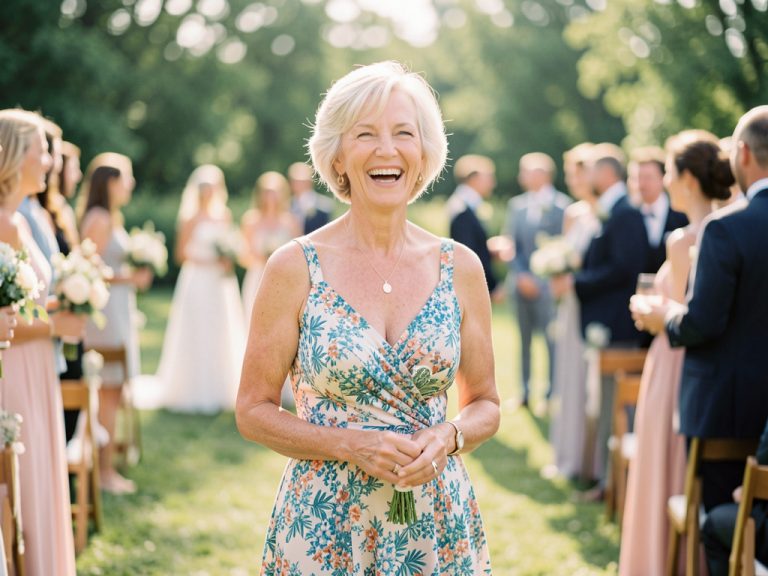 Robe soleil pour femme de 60 ans : tenue mariage idéale
